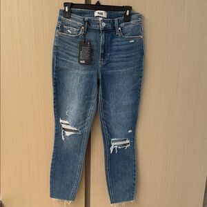 PAIGE Women's Hoxton raw Blue Jeans